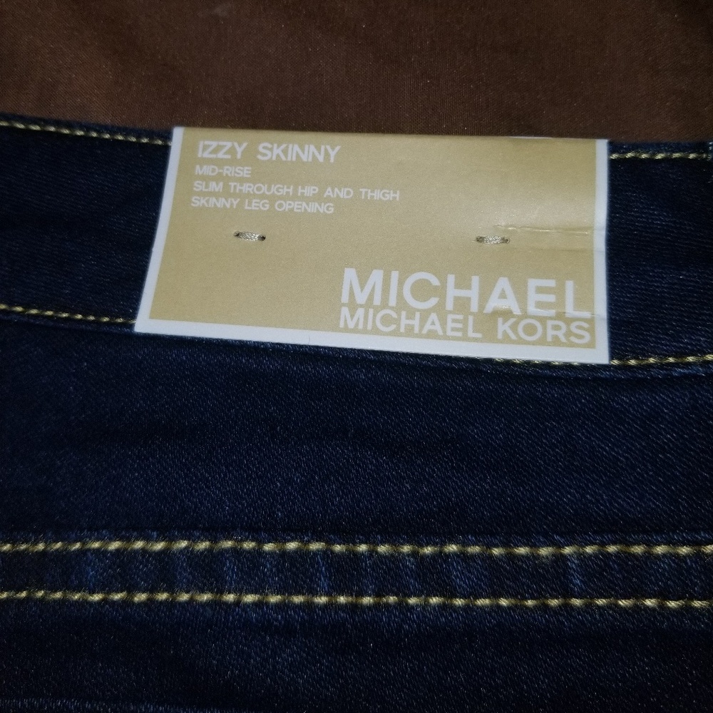 Michael Kors Izzy Skinny Mid-Rise Indigo Jeans NWT - Picture 4 of 6
